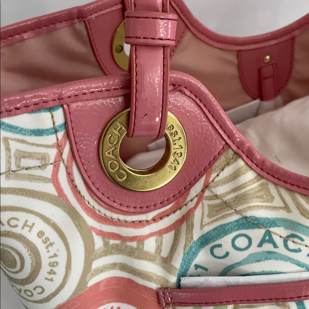 Coach Beach Collection Multicolor Tote - Picture 8 of 12